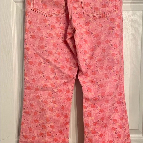 BDG Urban Outfitters WOMAN PINK ROSE PAINTED FLORALS High Rise Flare Leg Jeans - Picture 7 of 7